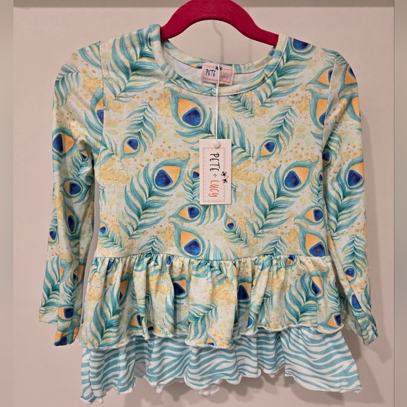 Pete & Lucy Other - Pete & Lucy Boutique Peacock Top 4T NWT